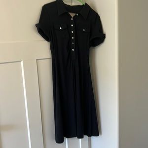 Black Boston Proper size M midi short sleeve dress